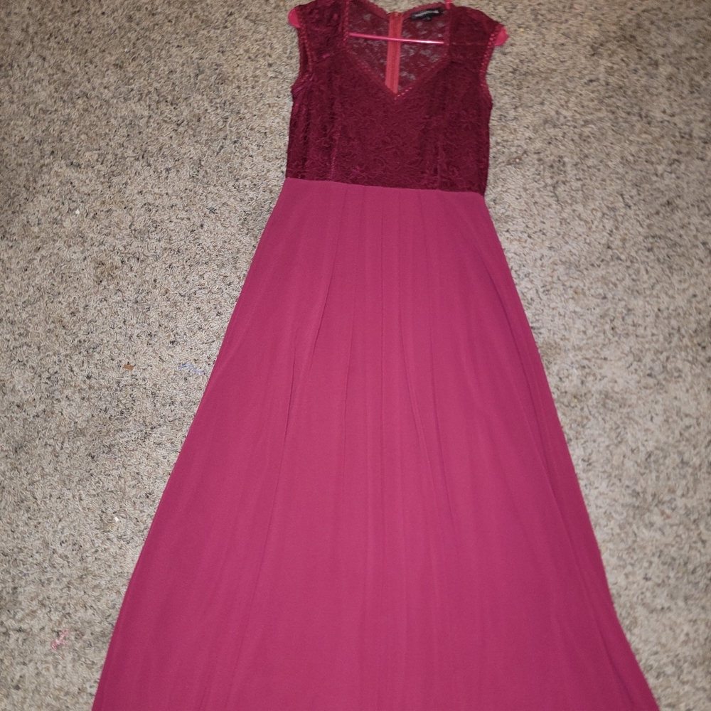 Maroon bridesmaids dress